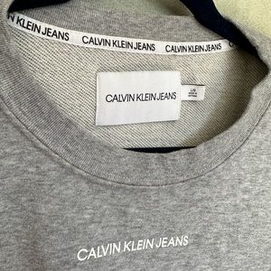 Calvin Klein grey cropped crew neck